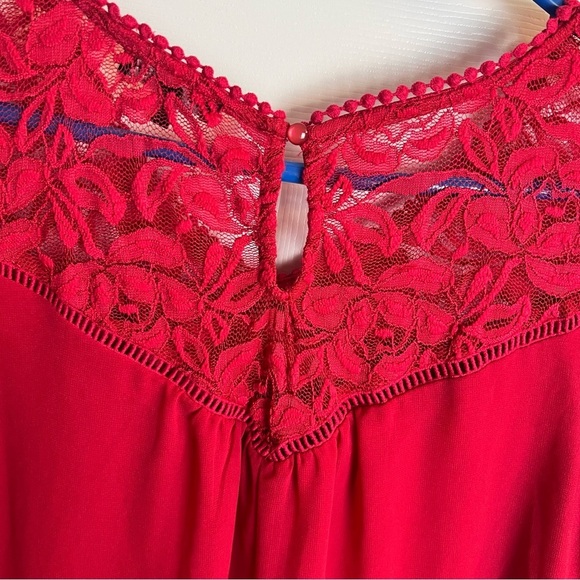 As U Wish Burgundy Lacey Baby Doll Dress. Sz.L - Picture 5 of 6